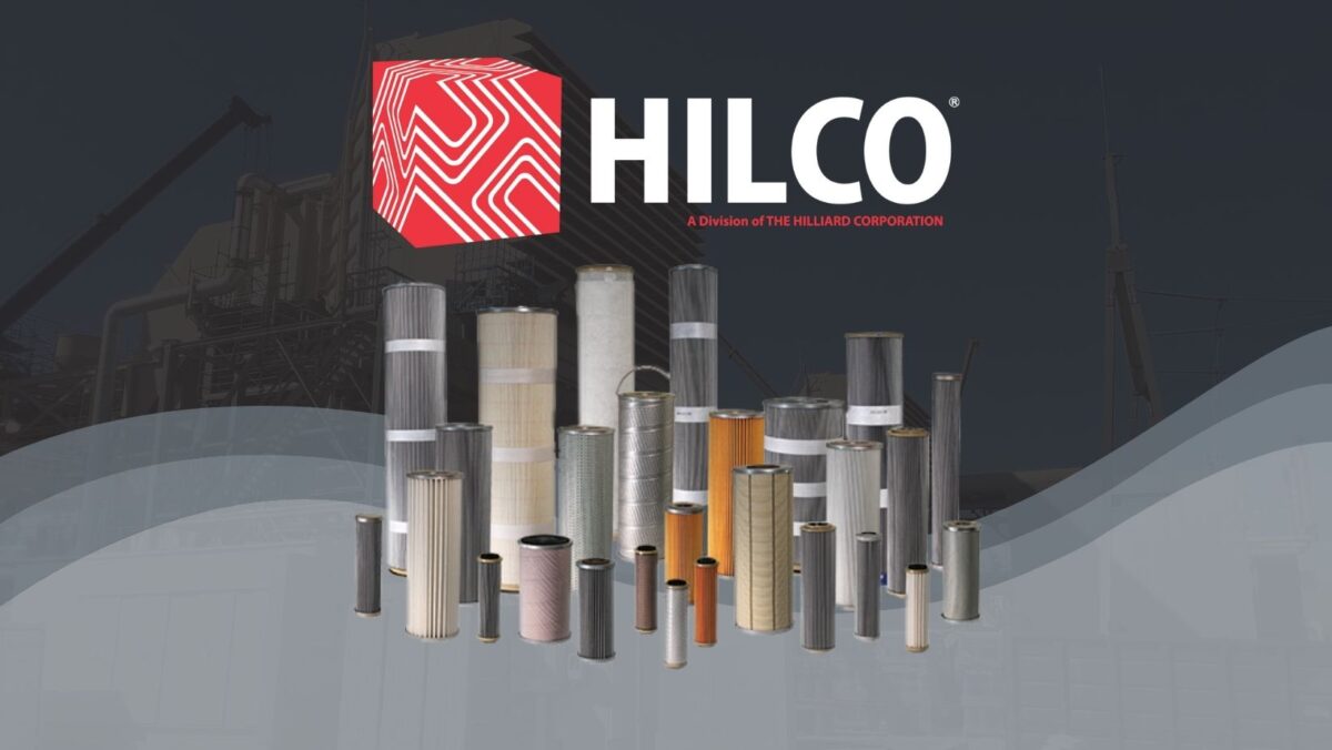 HILCO logo with assortment of cartridge fluid filters