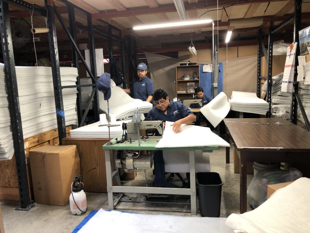 AFC Employees Sewing Custom Cut Air Filter Media