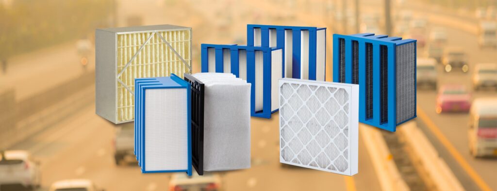 A variety of commercial and industrial air filters